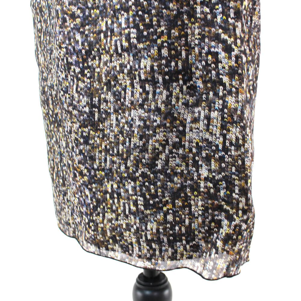 Dolce & Gabbana Silk Multicolor Knee Length Dress 40 Sequin Print Sleeveless D&G - Picture 4 of 7
